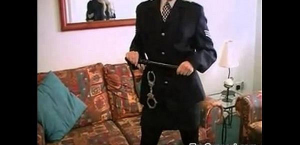  Blonde Officer Strips And Masturbates